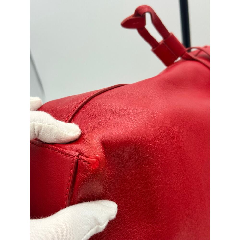 Authentic Jimmy Choo Barra Bucket/Tote | Red Nappa Leather - Picture 11 of 16